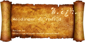 Weidinger Árpád névjegykártya